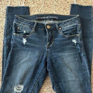 Articles Of Society Denim- Stretch Skinny w/ raw hem